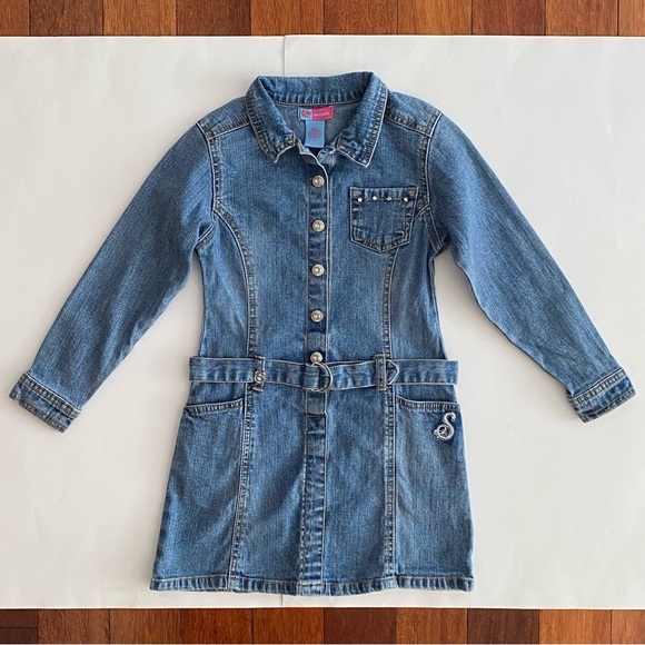 Skechers Vintage 00's y2k Long Sleeves Denim Jean Dress Girl's Size 6 - Picture 15 of 16
